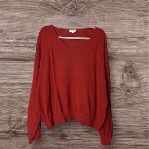 Candace Cameron Bure drop-shoulder open-weave sweater